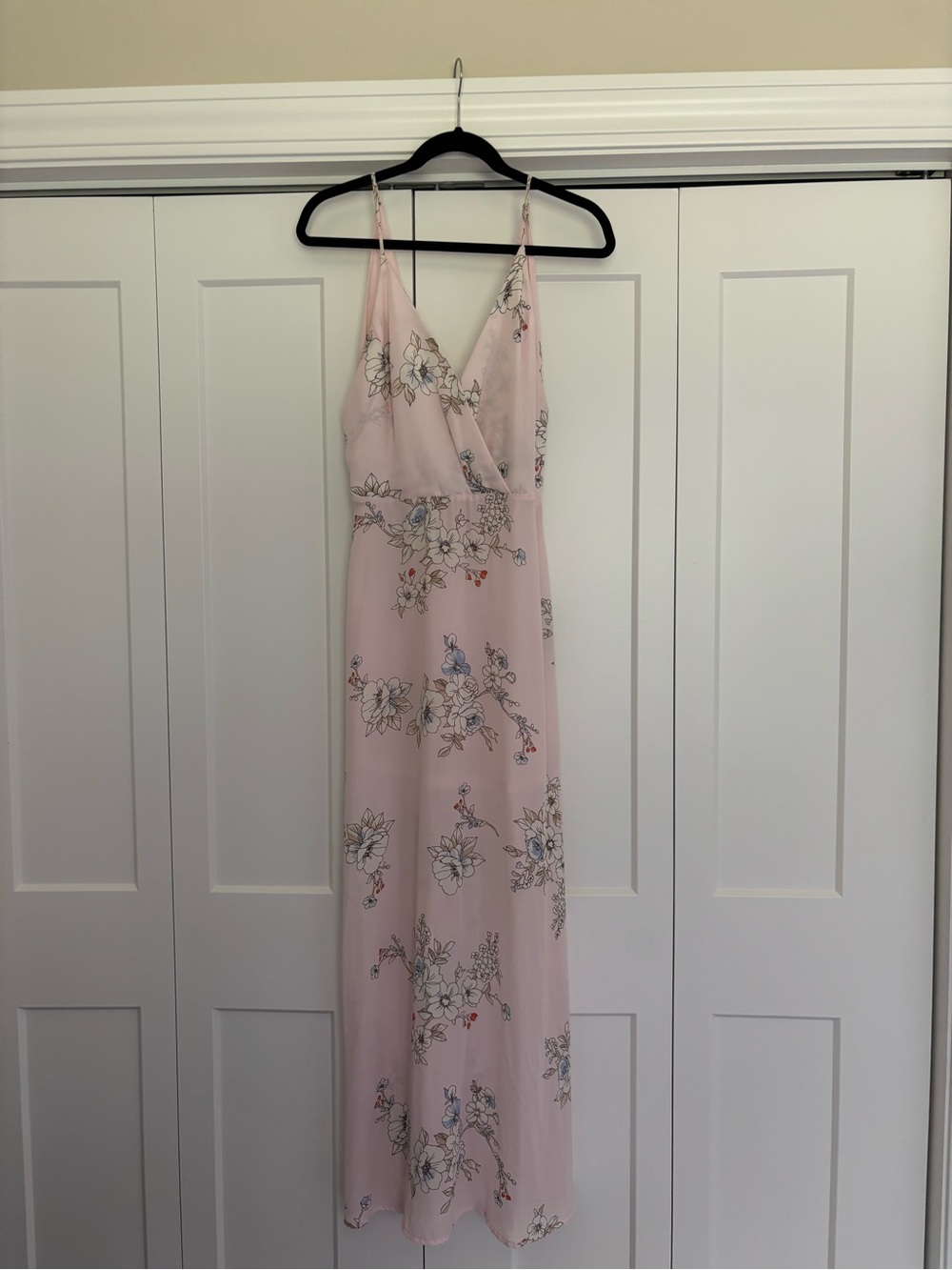 Lush Blush Pink Floral Slip Maxi Dress